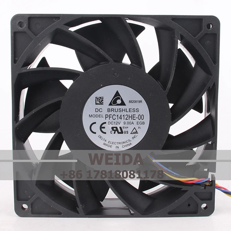 Case Fan doppio cuscinetto a sfere per DELTA PFC1412HE-00 140x140x38MM 12V 9A 14038 14CM PWM a 4 fili ventola di raffreddamento violento ad alto flusso d'aria