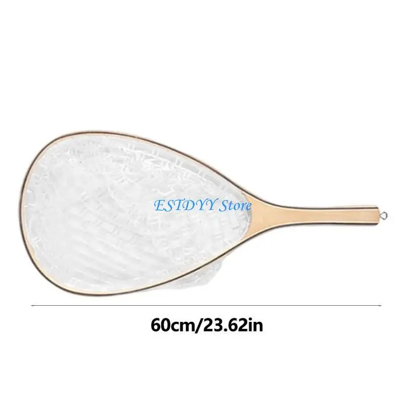 G6DE Fly Fishing Landing Net Fishes Catching Releasing Net Tool with Rubber Mesh Netting Fishing Accessories Enduring - view 6