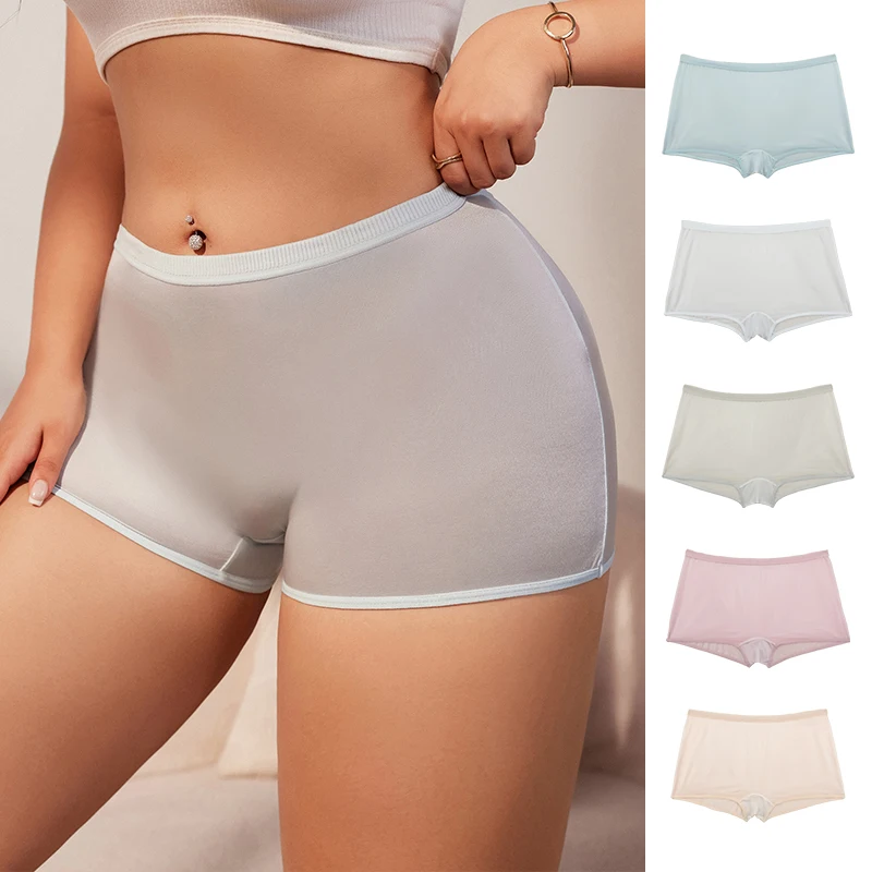 Women's Cotton Panties Sports Boxers Seamless Underwear Female Solid Color Briefs Trunk Lingerie Intimate Underpants