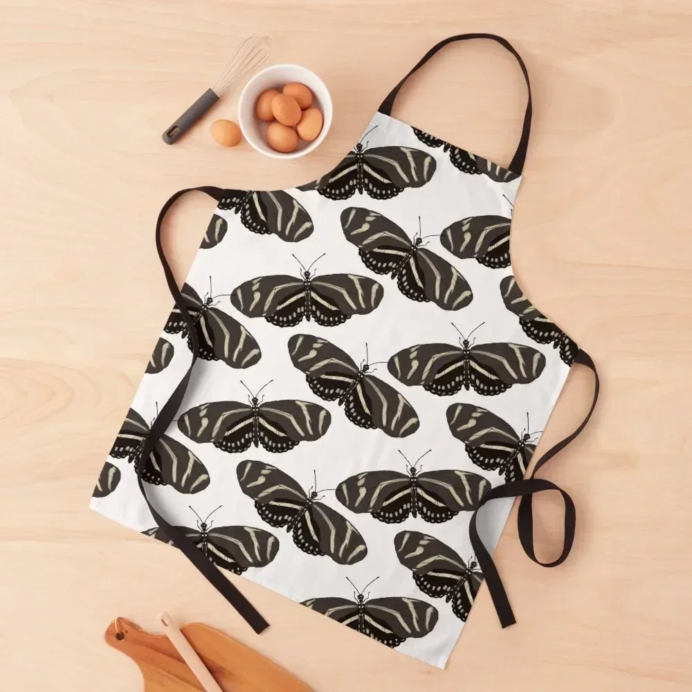 

Long Wing Zebra Butterfly Painting Apron Ladies Home and kitchen products Salon Apron