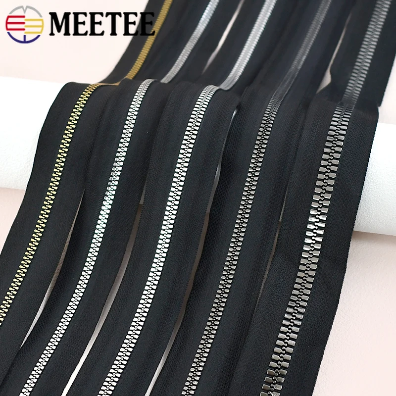 2/3/4/5M Meetee 3# 5# 8# 10# 15# Resin Zipper By Meter Down Jacket Zip Closure Black Roll  Zippers Repair DIY Sewing Supplies