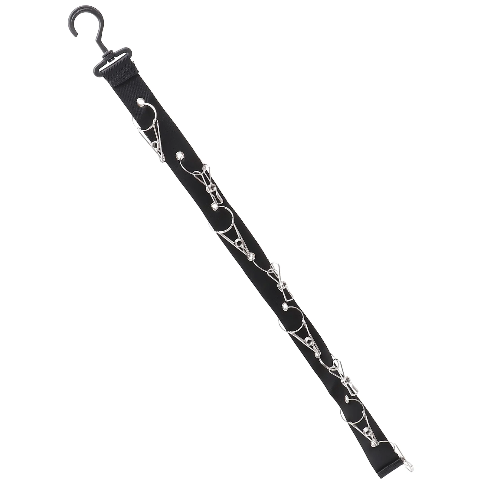 

Hook up Rotatable Hanging 8-clip Cap Storage Lanyard Baseball Black Student Nylon Hat Holder Rack