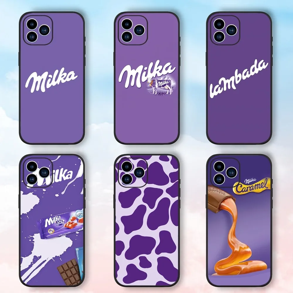 Milka Chocolate Phone Case For Samsung Galaxy S24 S23 S22 S21 S20 FE S10 S9 S10E Plus Ultra Lite 5G Black Phone Case