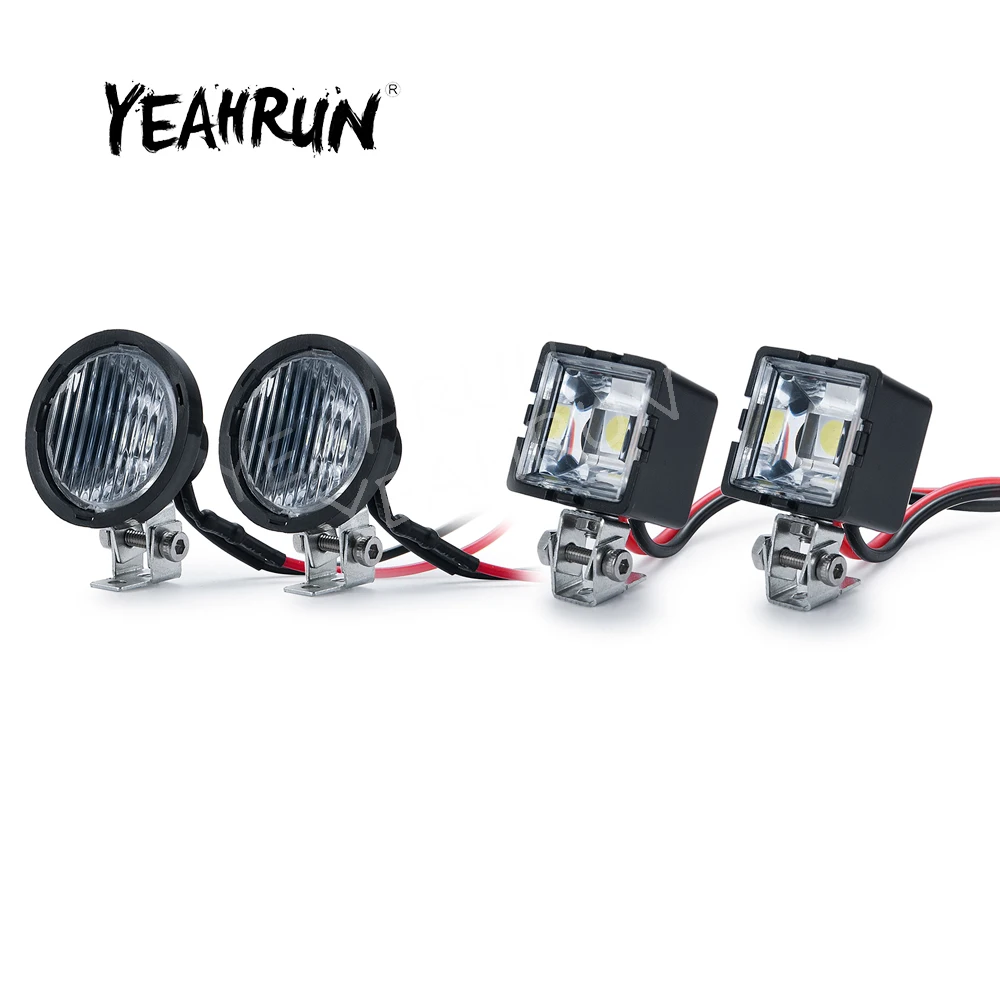 YEAHRUN LED Lights Headlights Spotlight for TRX-4 TRX6 Axial SCX10 Wraith 1/10 RC Crawler Car Upgrade Decoration Parts