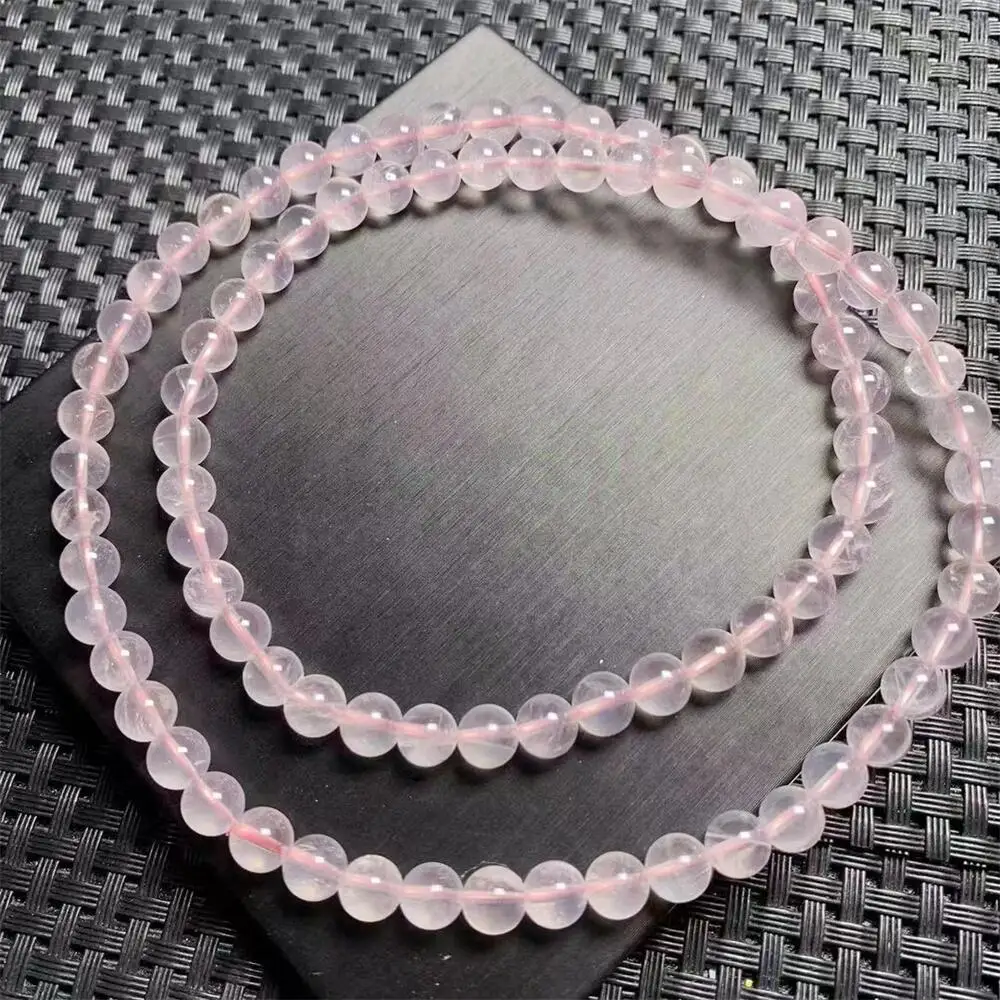 6MM Natural Starlight Rose Quartz Bracelet Women Men Fashion Handmade Round Bead Stretch Rutiled Bangles Energy Jewelry