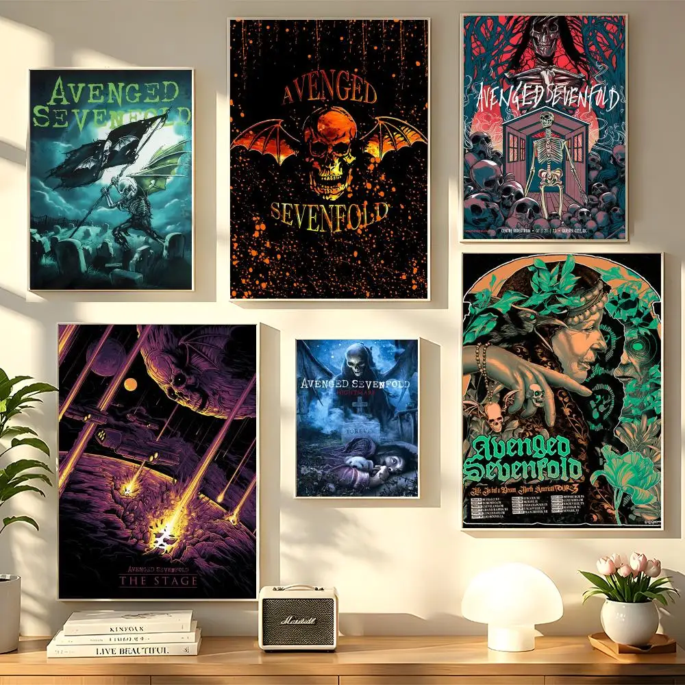 Band A-Avenged S-Sevenfold Poster Decorative Wall Sticker Mural Photo Print for Bedroom Living Room Hallway Home Decor Gift