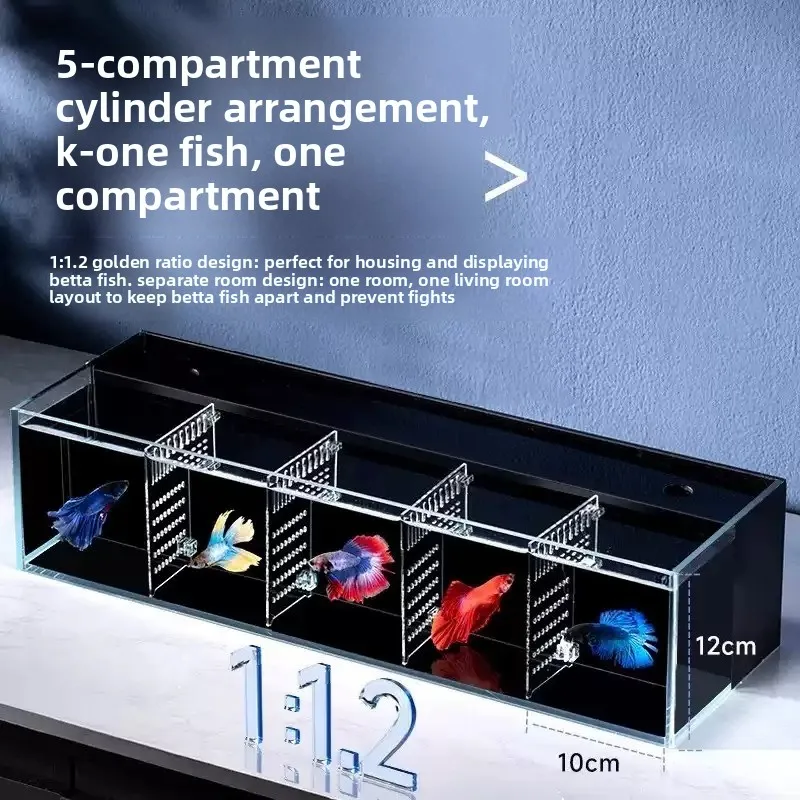 Multi-format Modular Partition Aquarium System Self-cleaning Glass Fish Tank Built-in Filter Small