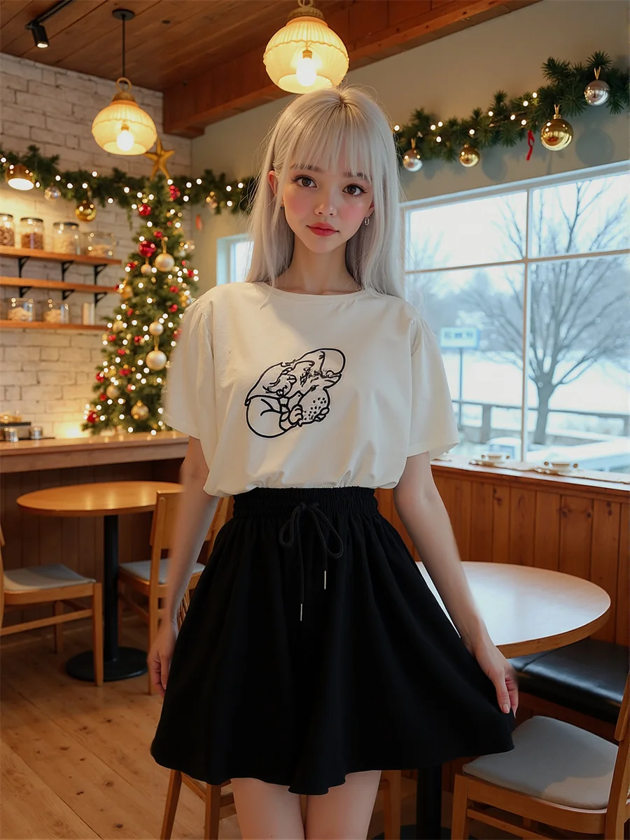 Drawstring High Waist Loose Shorts Woman Elegant Women'S Clothing Spring Graphic Mid-Waist Skateboarding Training Athletic Urban