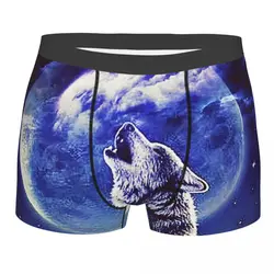 Space Galaxy Wolf Underpants Cotton Panties Man Underwear Sexy Cloud Moon Shorts Briefs