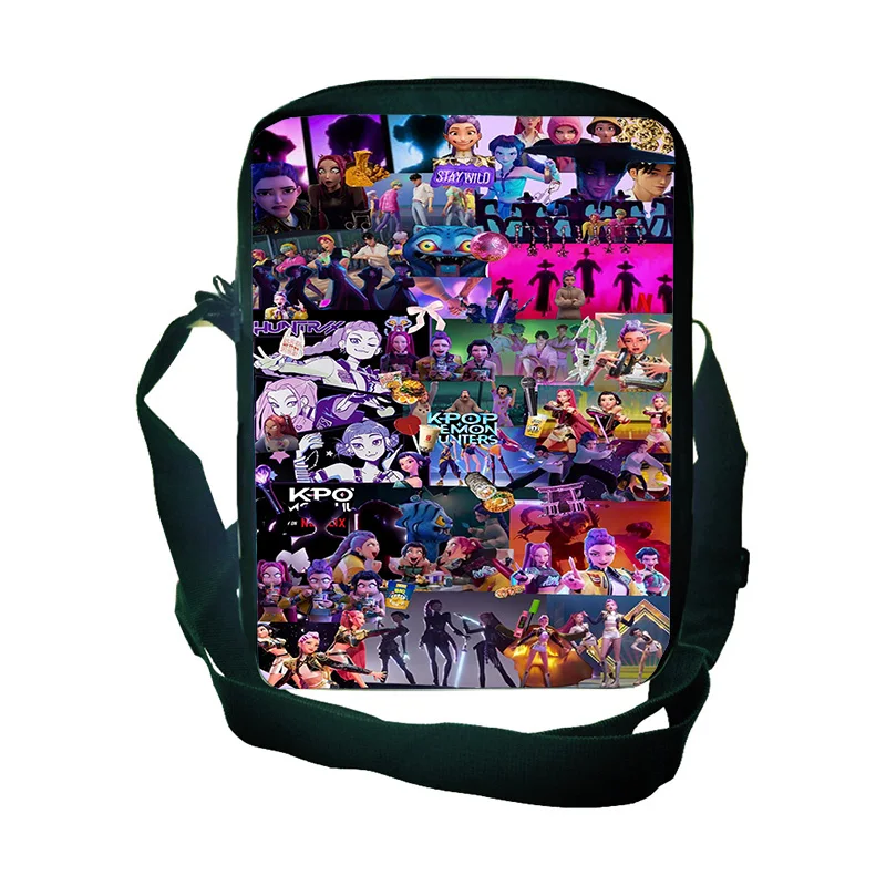 

KPop Demon Hunters Game Pattern Сумка на плечо Студенческая повседневная школьная сумка-портфель Детская сумка через плечо с 3D принтом Сумка-мессенджер