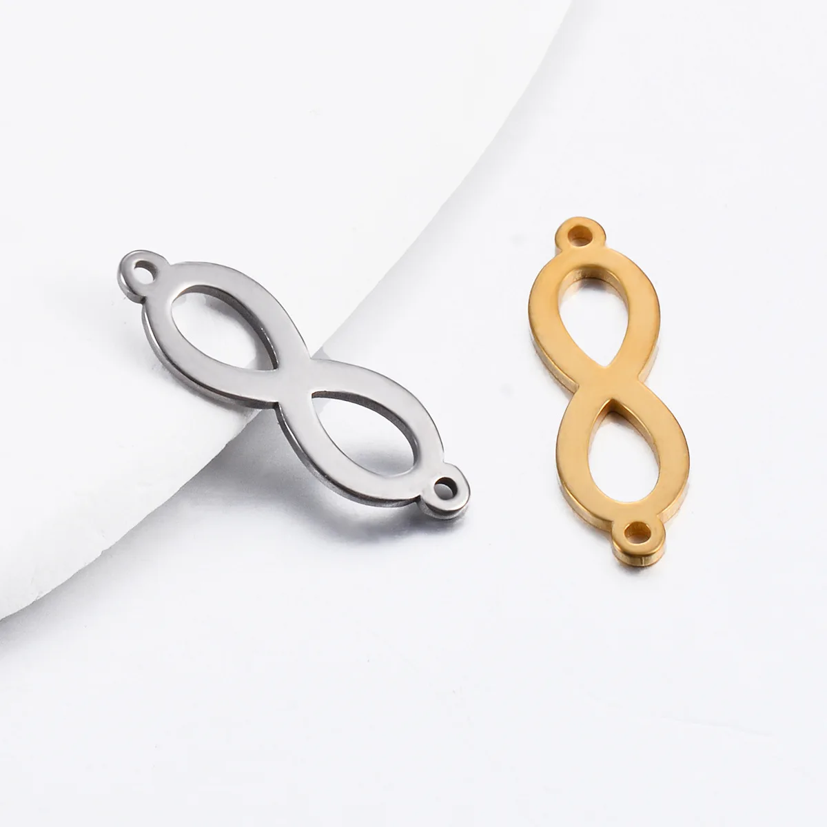10 teile/los Edelstahl Unendlichkeit Charm Connectors Anhänger Anzahl 8 für DIY Halskette Armband Kennzeichnung Finden Zubehör – Detail 7