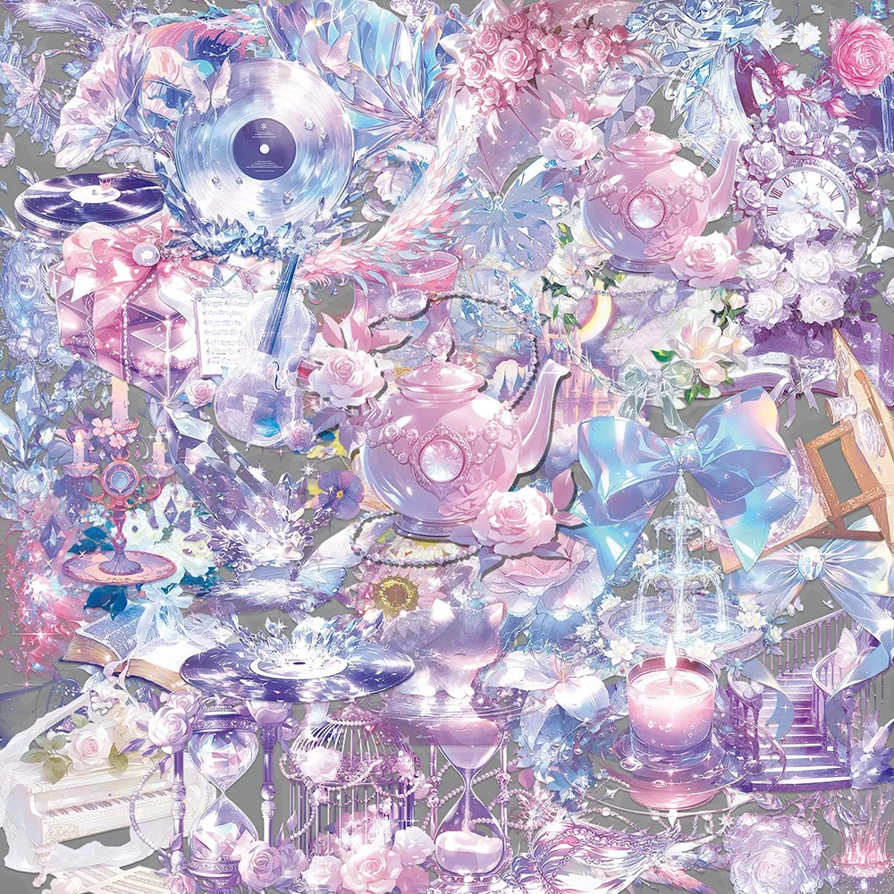 

10/30/50pcs Dreamy Ins Style Girl Aesthetic Stickers Transparent Graffiti Sticker Scrapbook Phone Luggage Cute Decals Decoration