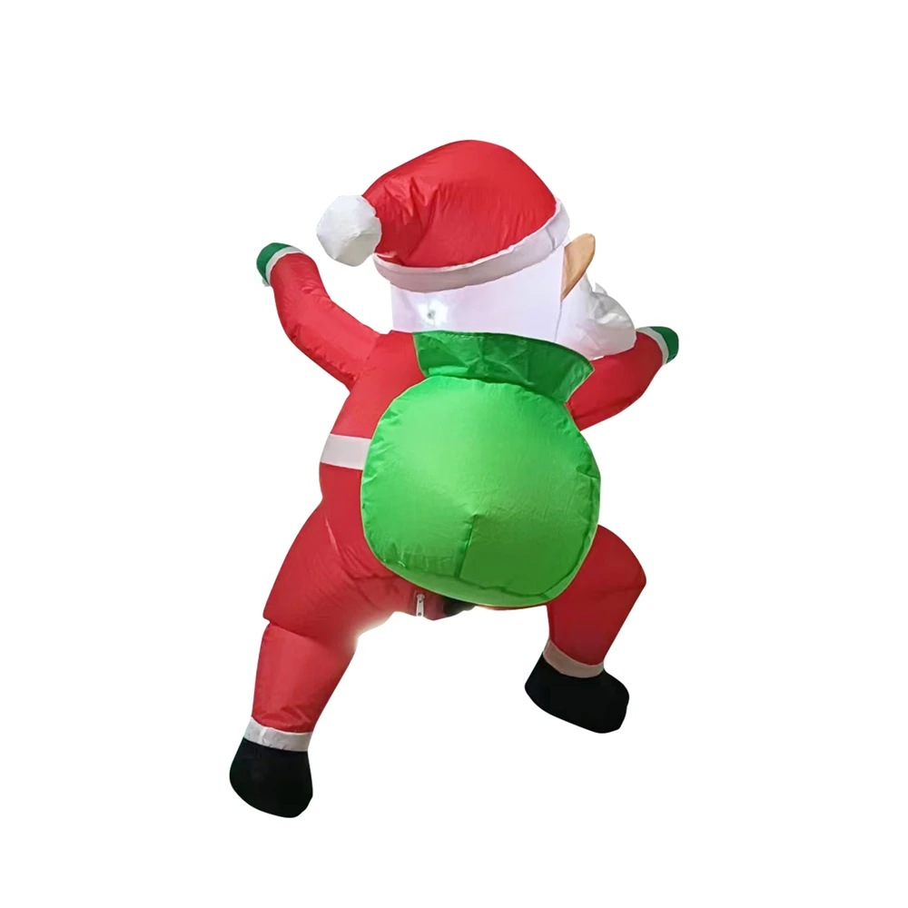 Inflatable Climbing Window Santa Claus Carrying Gift Pack Model Built-in LED Lights Christmas Party Window Decoration Props
