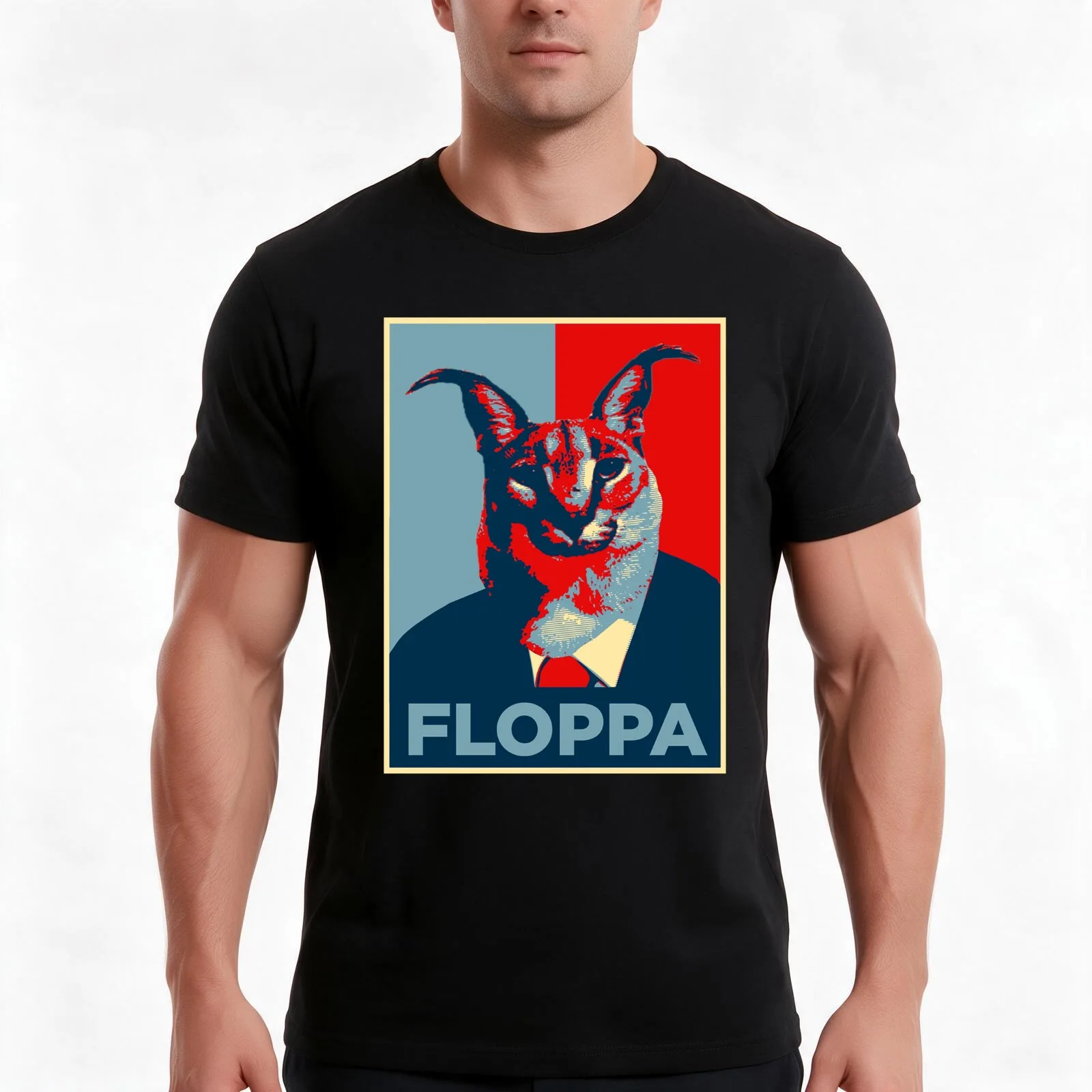 Big floppa T-Shirt Summer Casual Cotton Tee Oversized Streetwear Tops Vintage Graphic Print Loose Fit Short Sleeve
