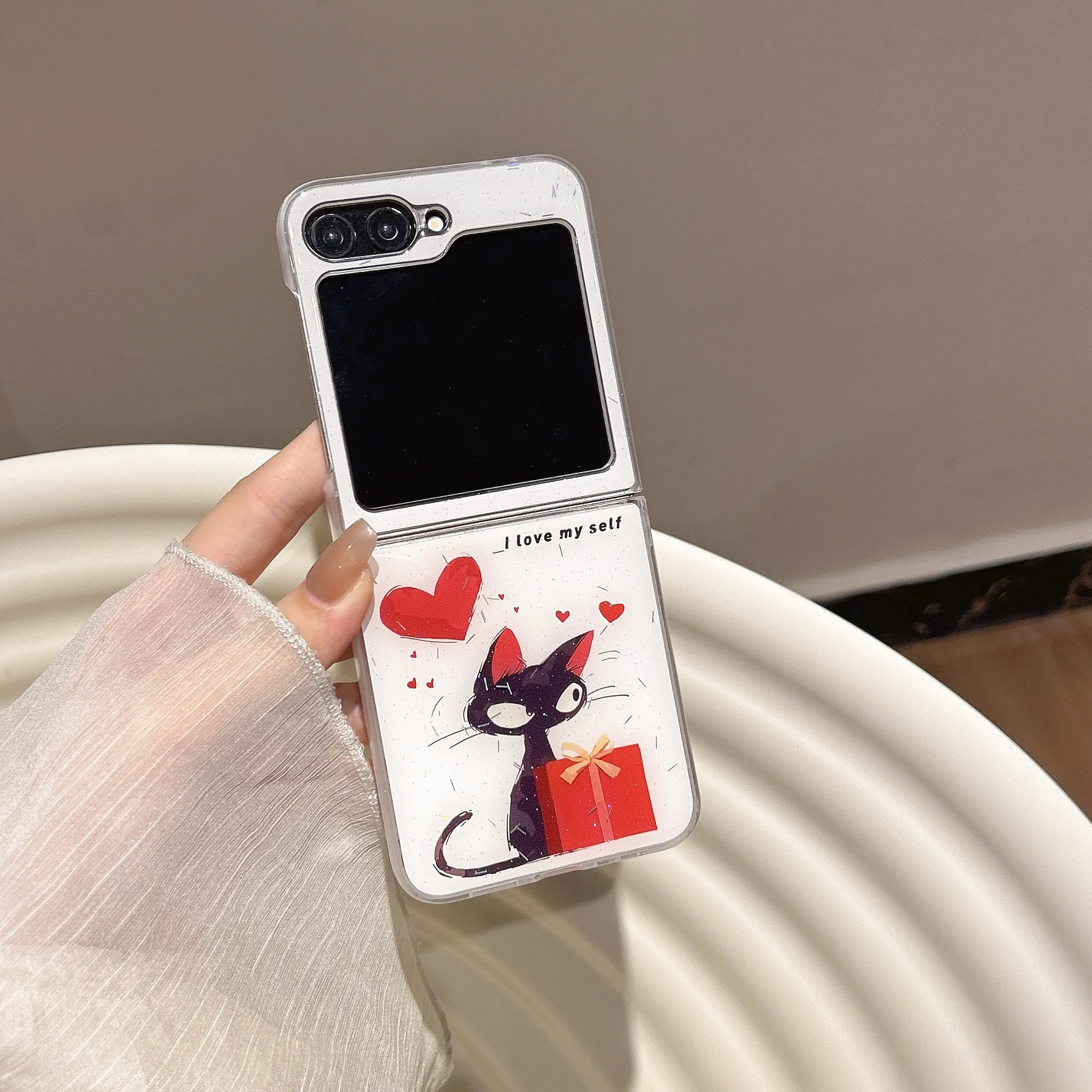 삼성 갤럭시 Z 플립 7 6 5 4용 810A33 폰 케이스, Z플립5 Z플립6 Z플립7 보호 백 커버 케이스 쉘