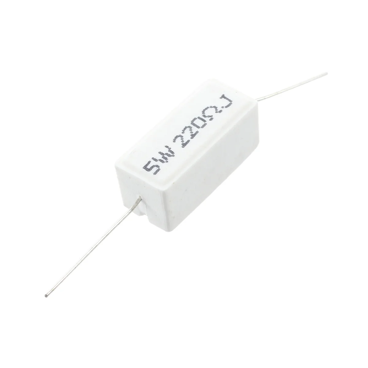 Solid 40 Pcs Axial Lead  Cement Power Resistor 220 Ohm 5W