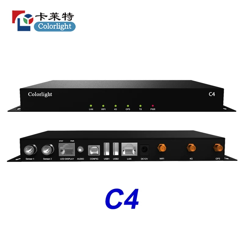 Colorlight C4 LED Display Player with WIFI Controller 4G Billboard USB Disk Remote Control Supports Ads Playing Box