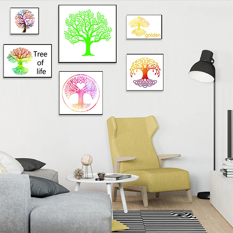 12Pcs Reusable Tree Stencils Set Tree Of Life Stencil For Painting On Wood Airbrush Drawing Templates Crafts Drawing Stencils