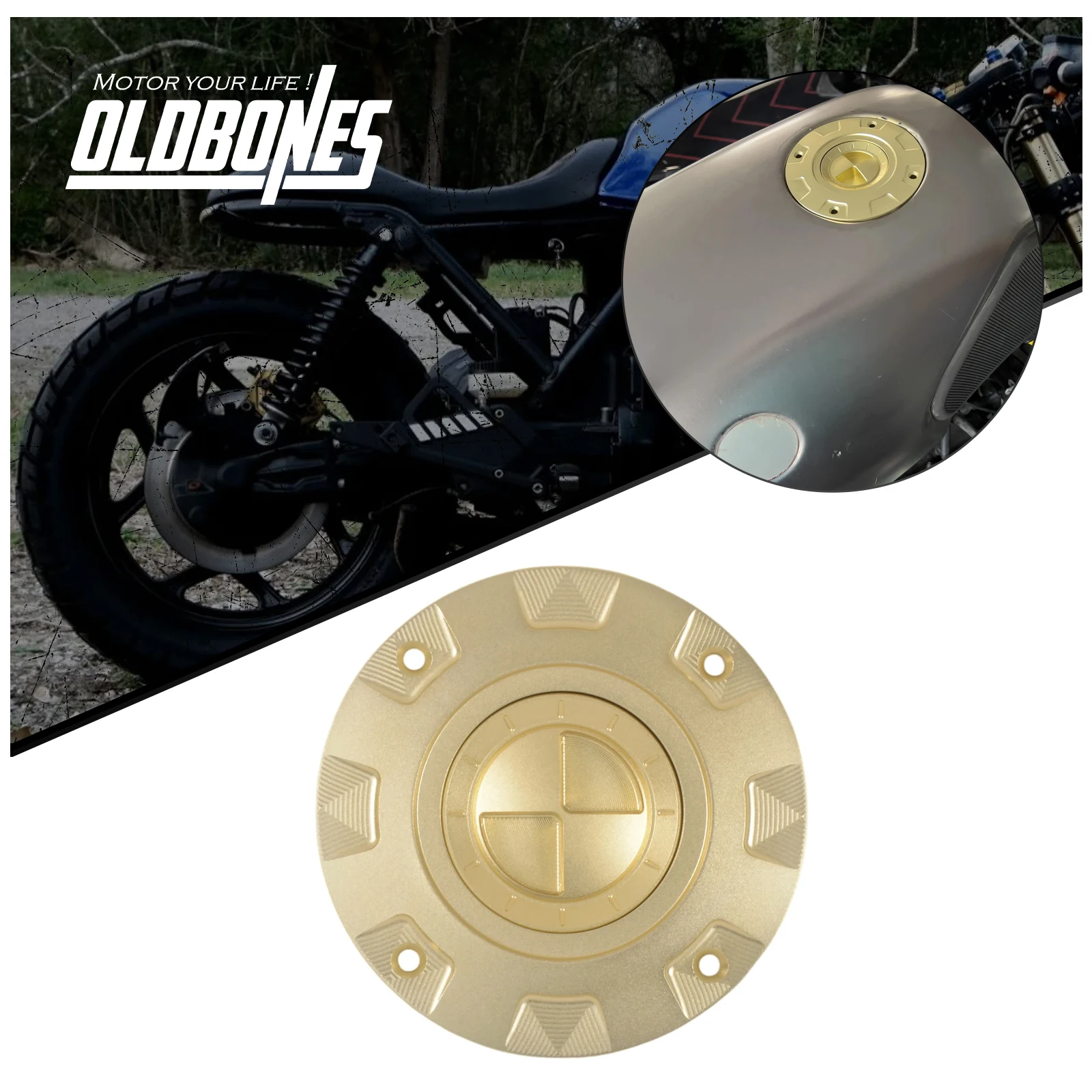 For BMW K1 K75 K100 K1100 K100RS K100LT Gold Fuel Tank Gas Cap Motorcycle Aluminum Oil Cap Fuel Petrol Decorative Cover