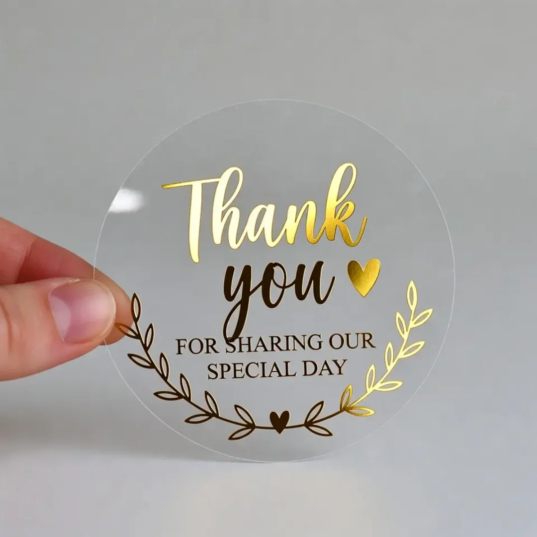 

Custom Transparent Hot Stamping Waterproof Label Personalized Water-Resistant Sticker for Business And Personal Use