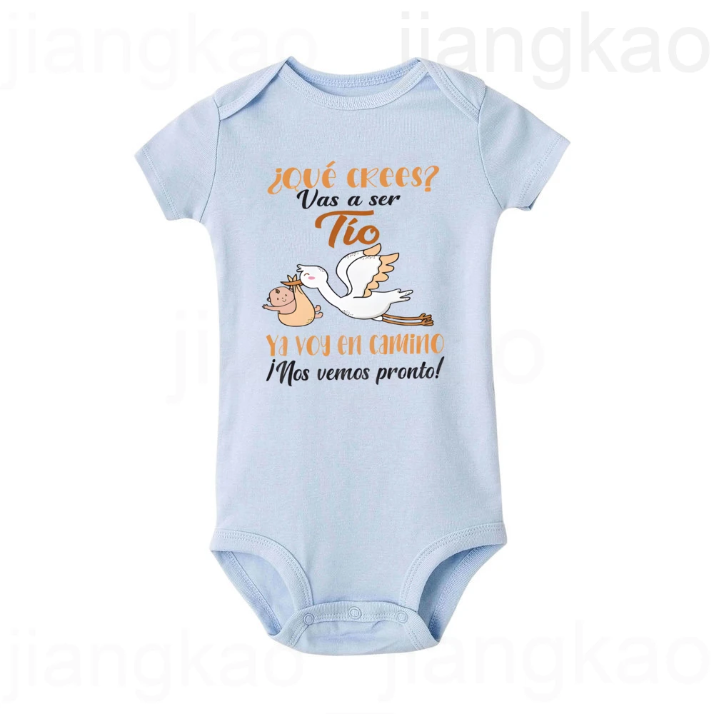 You Will Become An Aunt/Uncle Spanish Printed Newborn Romper Pregnancy Announcement Clothes Baby Reveal Bodysuit for Aunt Uncle