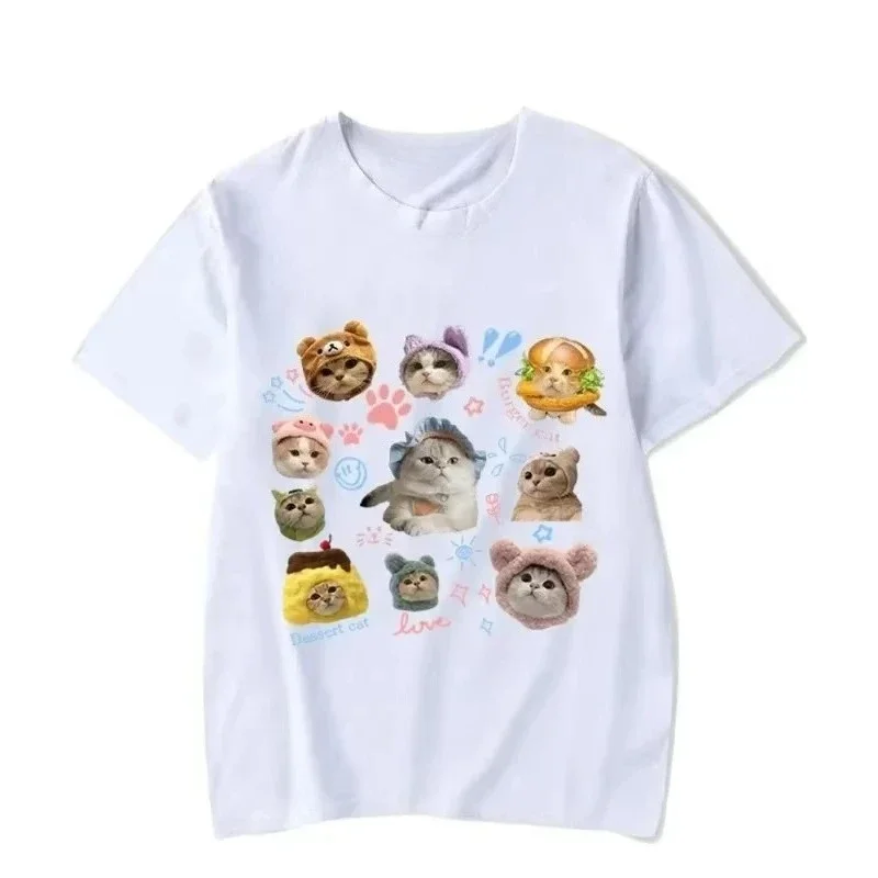 Kittens Avatar Blouse Women's T-shirt Female Girls Kawaii Clothes House Pet Doodle Print Streetwear Cute Graphic Sale Tops