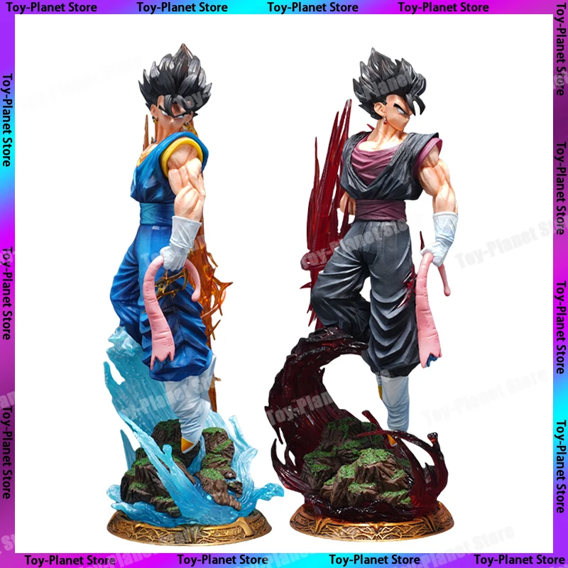 

LK Factory 38CM Dragon Ball Z Vegetto Figure Replace Heads Led Base Super Saiyan Gk Statue Collection Pvc Model Statue Gift Toy
