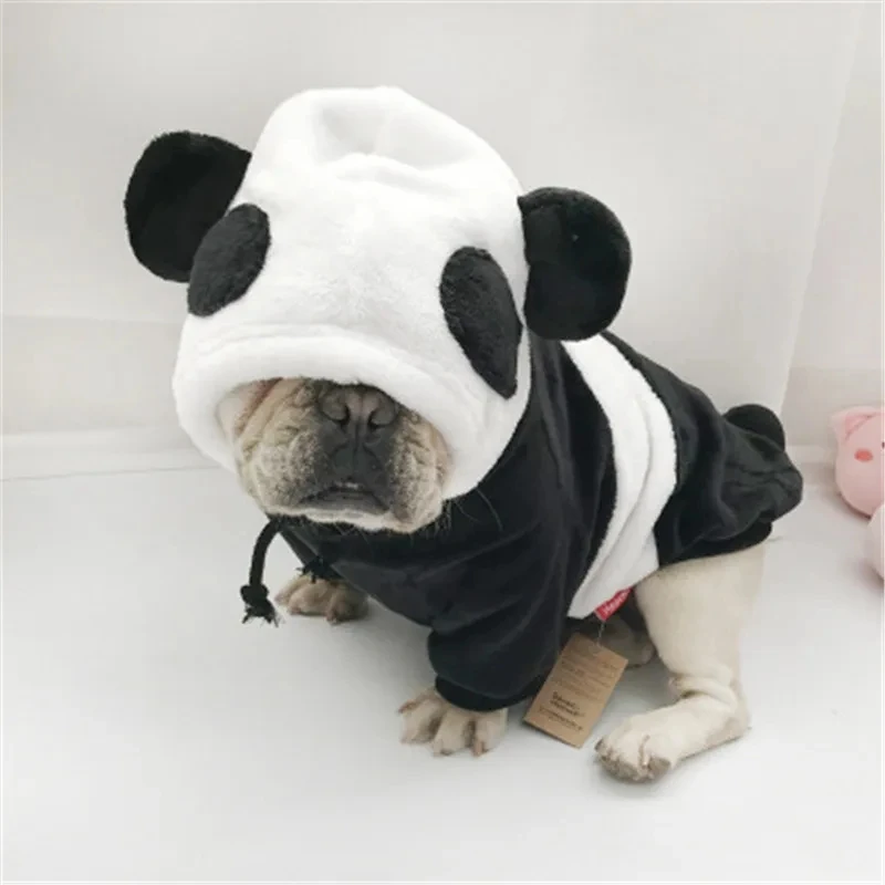 

New Dog Clothes 2024 Warm Winter French Bulldog Chihuahua Christmas Plus Cashmere Stereo ear Cute Panda Clothing Luxury Size S