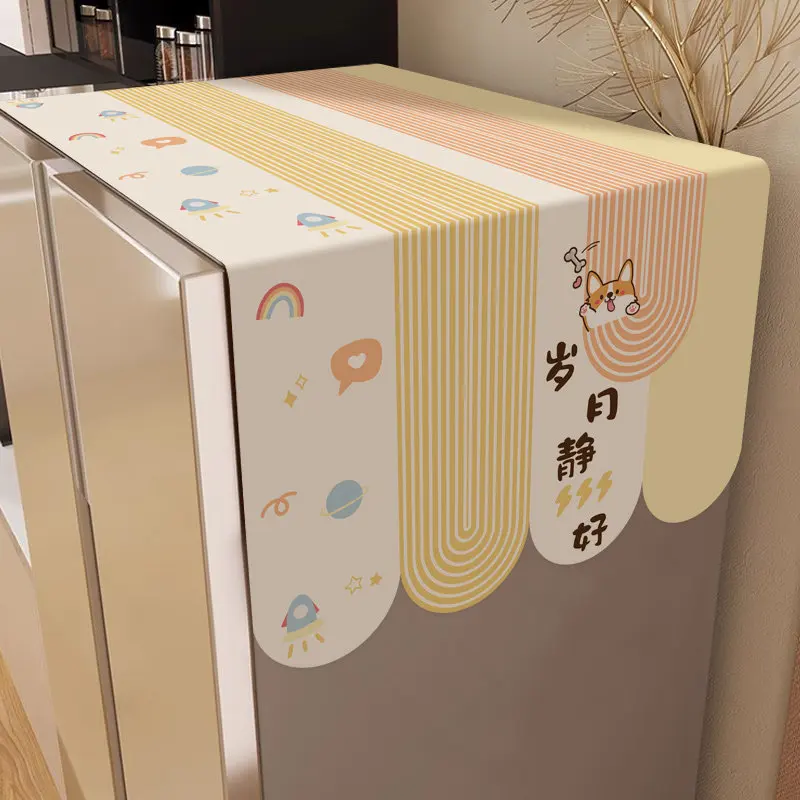 VIKAMA 2026 Refrigerator Dust Cover, Single Double Door Freezer Top Cover, Washing Machine Mat