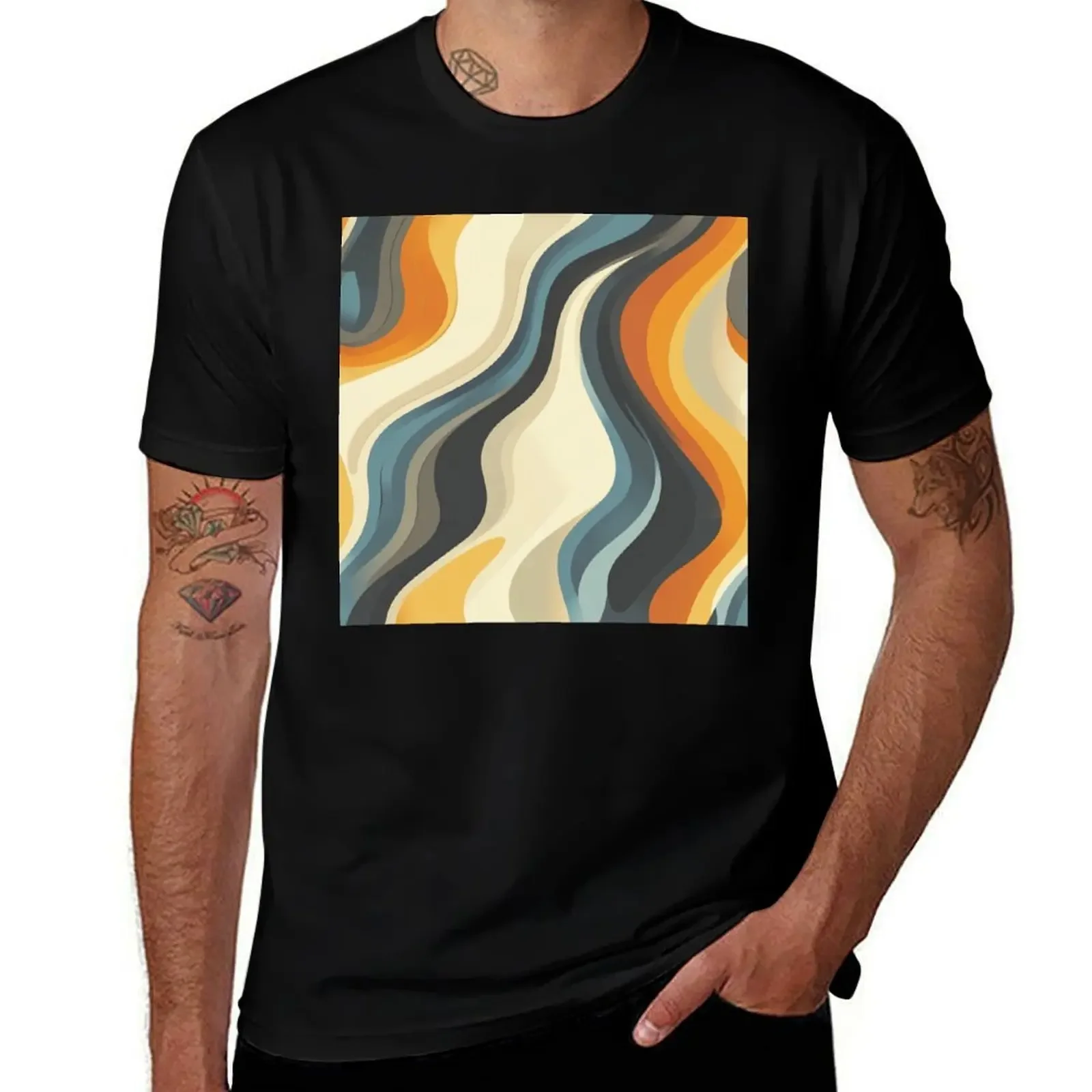 

Neon Glow Fluid Art Abstract Pattern T-Shirt funny costumes Louboutins korean fashion cute clothes mens t shirt graphic