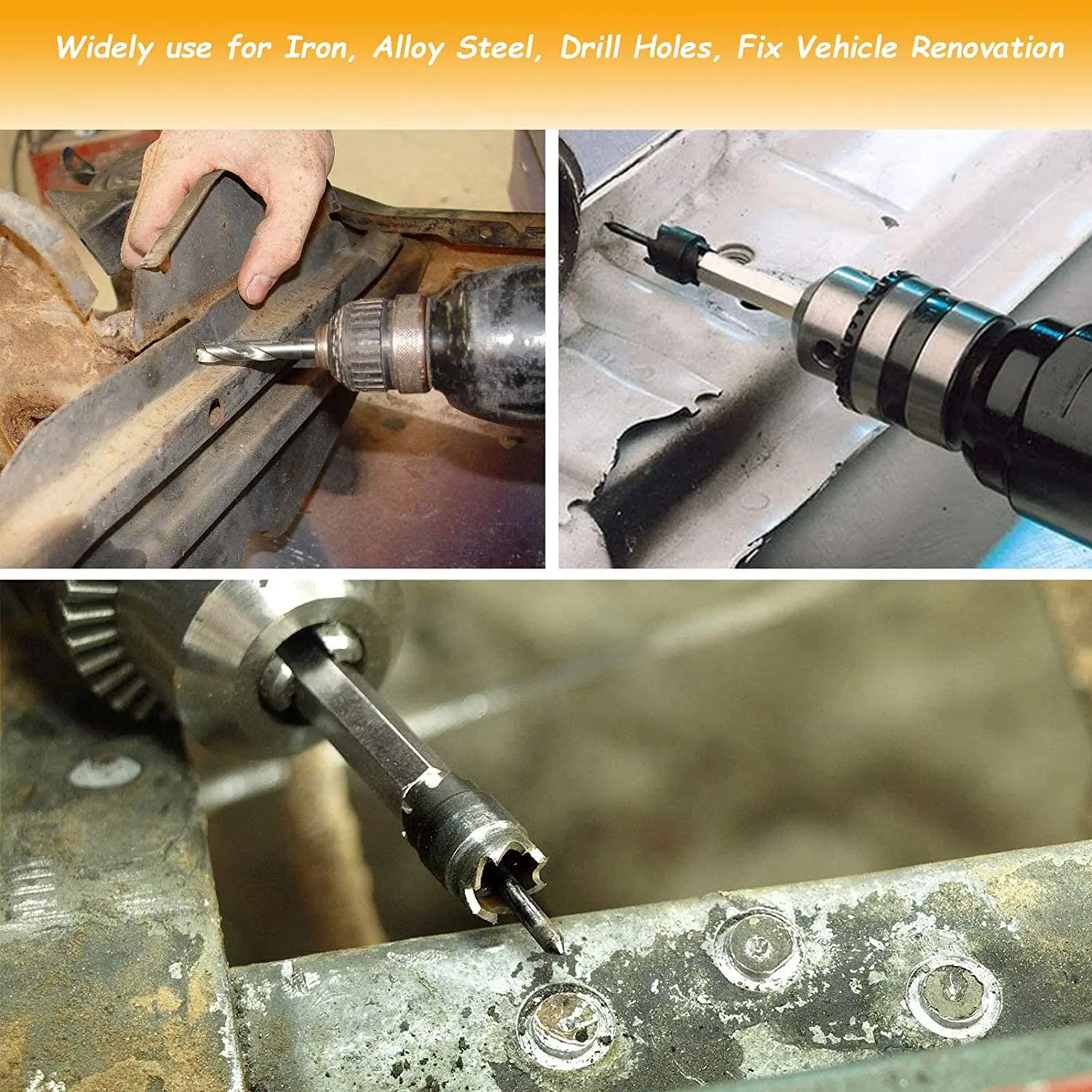 14 ชิ้นสองด้าน 3/8 นิ้ว HSS จุดเชื่อมเครื่องตัดชุดสําหรับเจาะไฟฟ้าจุดเชื่อม-AA26