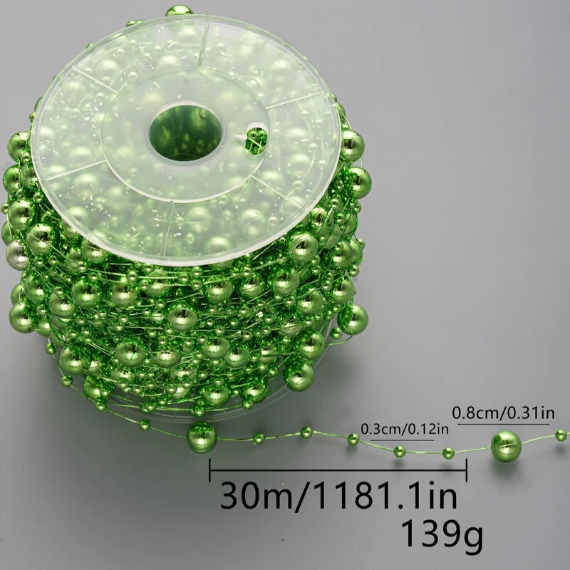 2.5m/30m 3-8mm 라운드 낚시 라인 인공 진주 꽃 비즈 체인 화환 꽃 웨딩 파티 장식 Diy