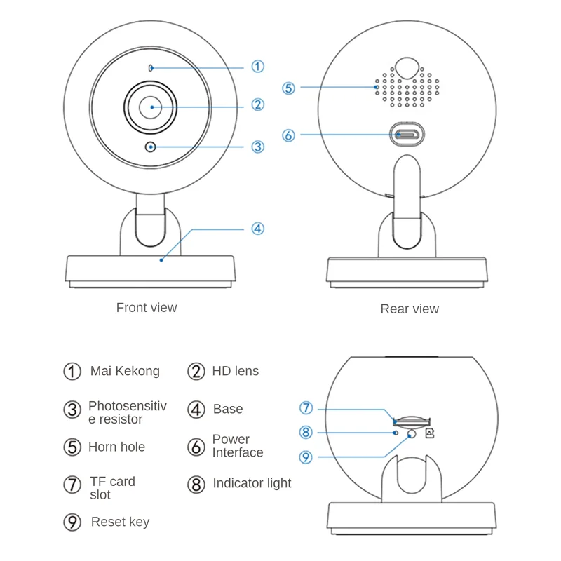 A93P Wifi HD Voice Recorder Motion Detection Indoor Home Surveillance Camcorders 2-Way Audio Remote Monitoring Baby Monitor