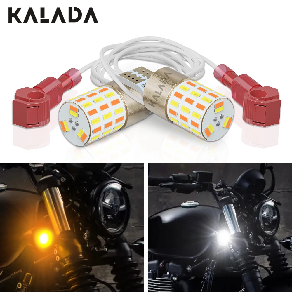 

2x W16W T15 LED Bulbs Canbus 54pcs 3014SMD High Power For Motorcycle Accessories Reversing Light Brake Lamp White Amber No Error