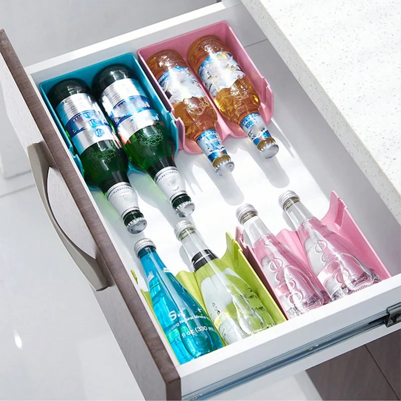 1/3PCS-Küche Organizer Kühlschrank Rack Regal Kann Bier Wein Flasche Halter Rack Organizer Küche Lagerung Kühlschrank veranstalter
