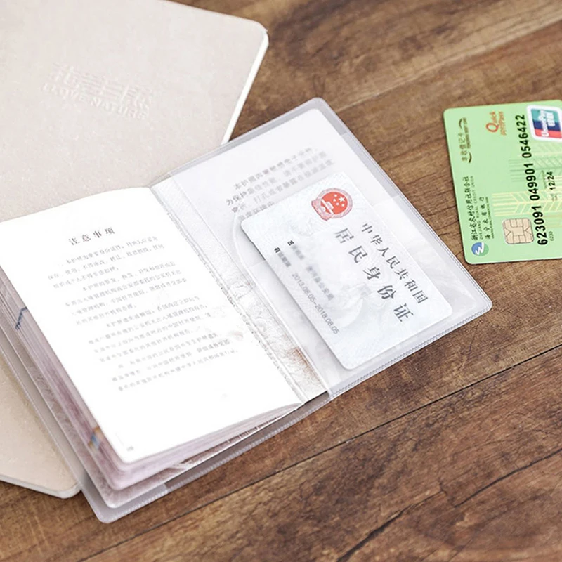 Transparent PVC Women Men Travel Passport Cover Bag Waterproof Protective Sleeve with ID Credit Card Holder Bags image 6