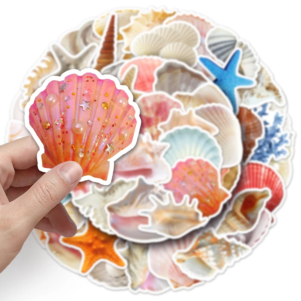 10/30/50pcs Dream Shell Conch Stickers Aesthetic Ins Style Girls Decals DIY Decoration For Phone Notebook Laptop Guitar Kids Toy