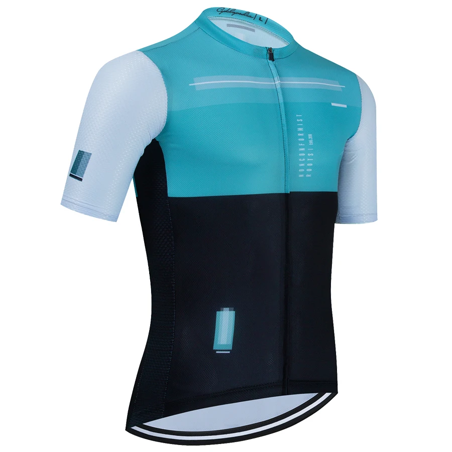 2024 new summer men\'s cycling short sleeved sportswear, breathable and comfortable outdoor mountain cycling clothes