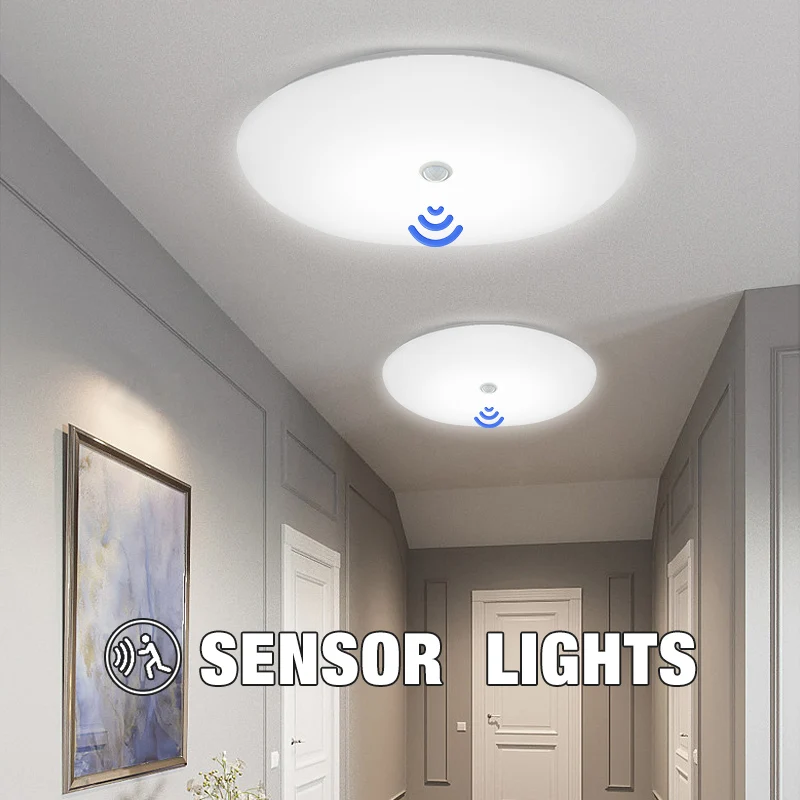 Human PIR Motion Sensor LED Ceiling Lamp for Home Bedroom Corridor 220V 110V Indoor Induction Stairs Ceiling Lighting Fixtures