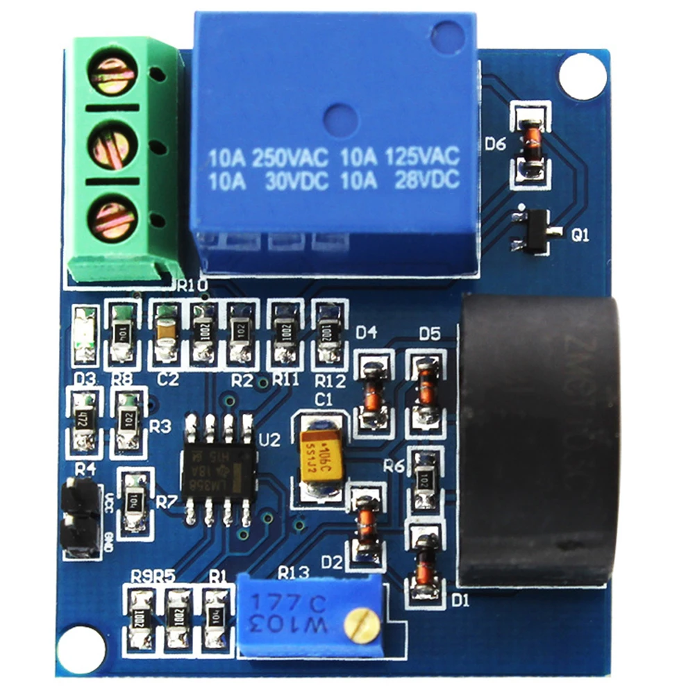 Ac Current Detection Sensor Module 12V DC 0-5A Adjustable Overcurrent Protection Relay Switch For Industrial HVAC IoT Control