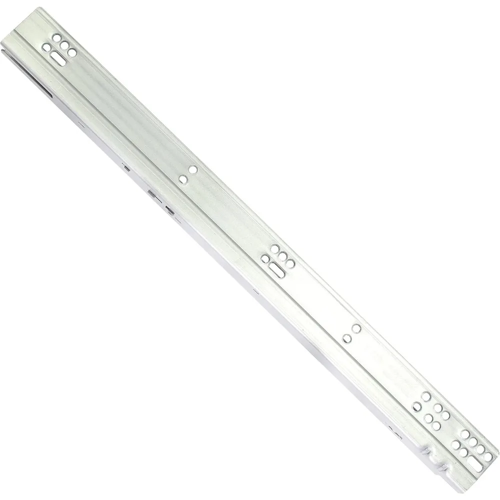 Prowadnice do szuflad z pełnym wysuwem, ciche, montowane pod blatem, do szuflad o grubości 16 mm, 3 pary prowadnic o długości 381 mm, z systemem cichego domykania, wytrzymałe.