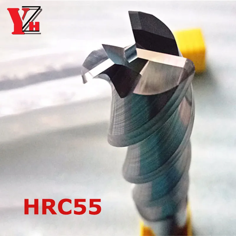 HRC55 Aluminum Corner Radius End Mill CNC 3 Flute Milling Tools Tungsten Steel 2R0.5 3R0.5 4R0.5 5R0.5 6R0.5 8R0.5 10R0.5 12R0.5