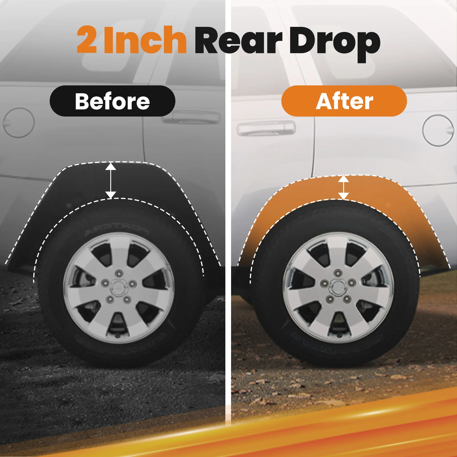 2インチ リアドロップコイルスプリング シボレー タホ サバーバン GMC ユーコン XL 1500 2007-2014用