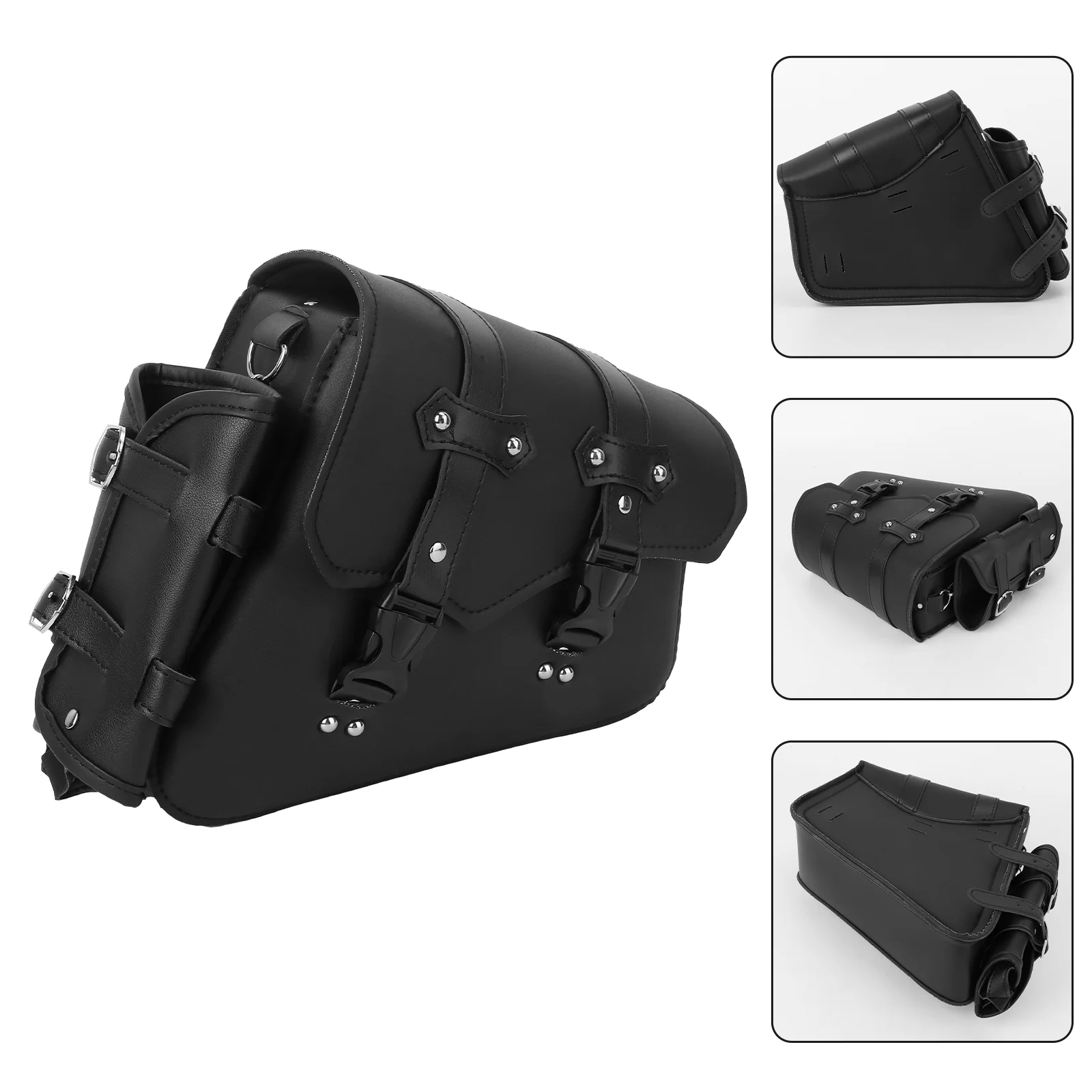 Side Bag for Motorcycle Duffle Men PU Storage Solo Swingarm Tool Bags