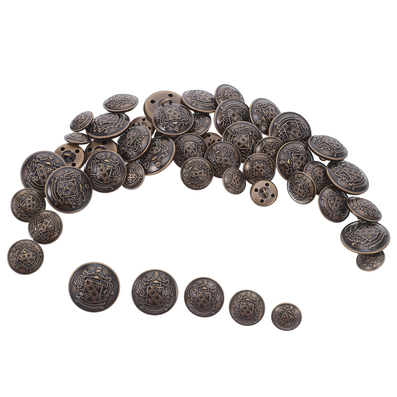 

50Pcs Brass Vintage Suit Buttons DIY Decorative Metal Sewing Buttons Clothing Replacement for Sweaters Coats Shirts Accessories