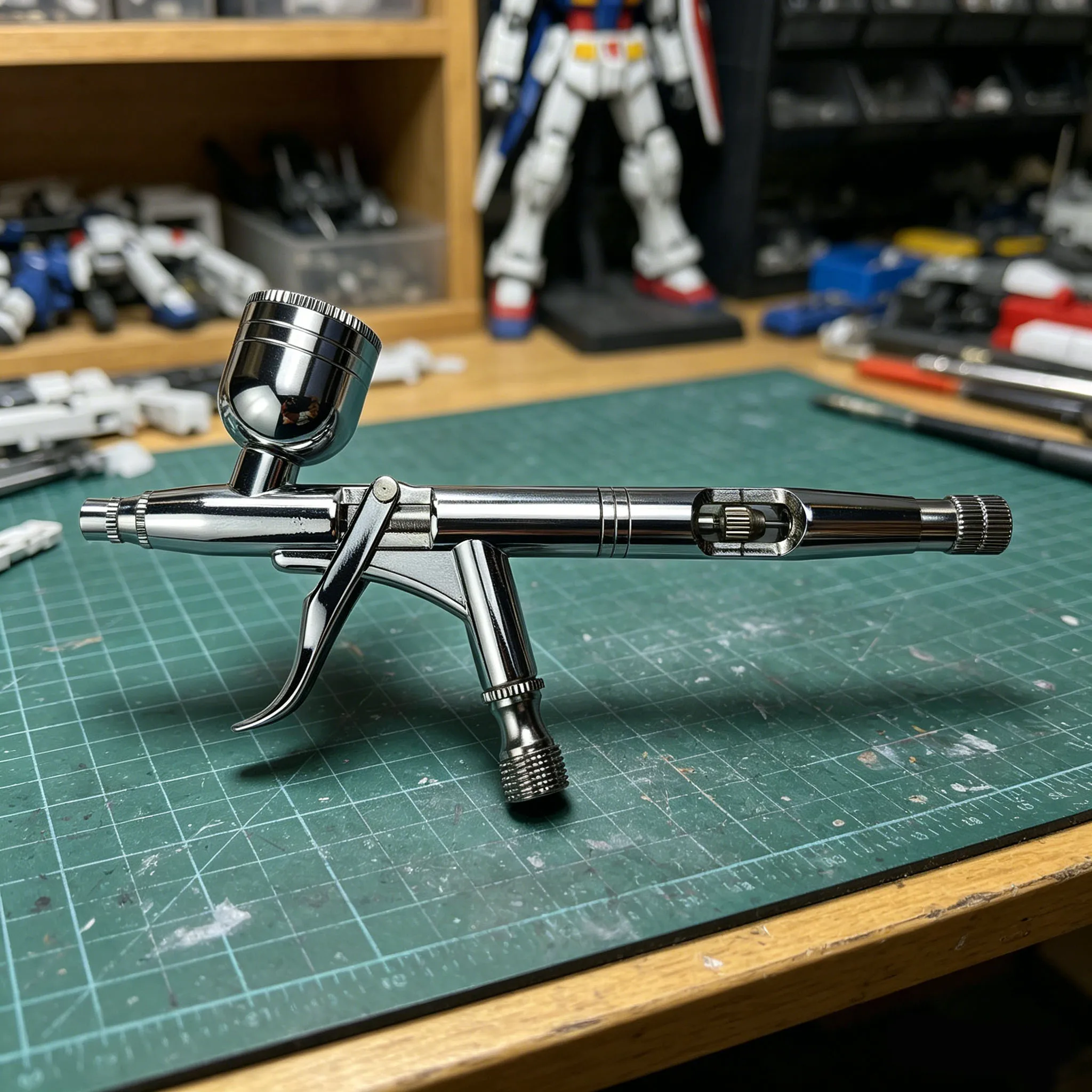 Dual-Action Airbrush Tool with Trigger Control, Easy to Operate. Suitable for Model Painting, Nail Art, Makeup and Art Painting.