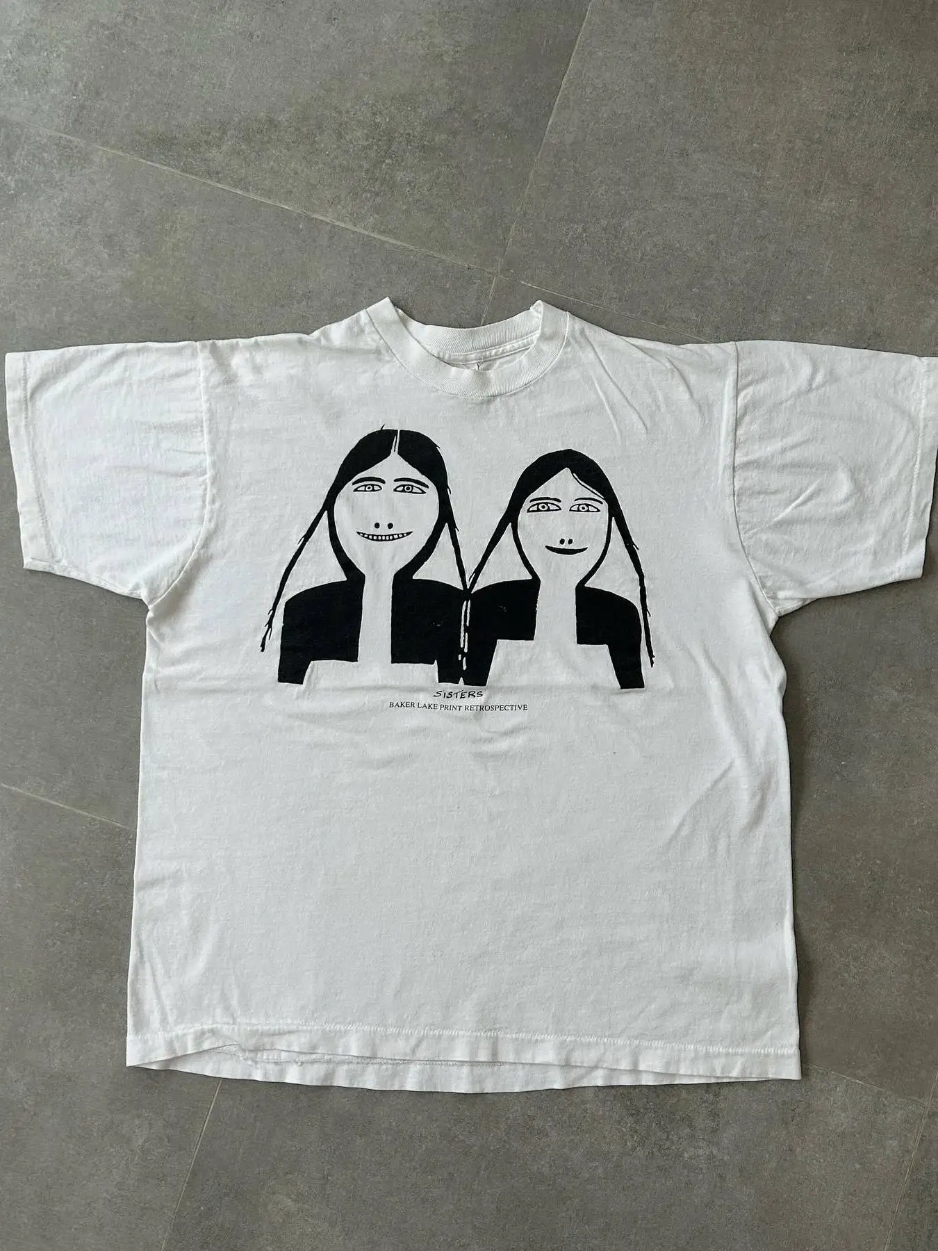 Artistic Abstract Sister Basic Short Sleeve T-Shirt Summer Degenerate Style Cotton Breathable round Neck Men's Women's T-Shirt