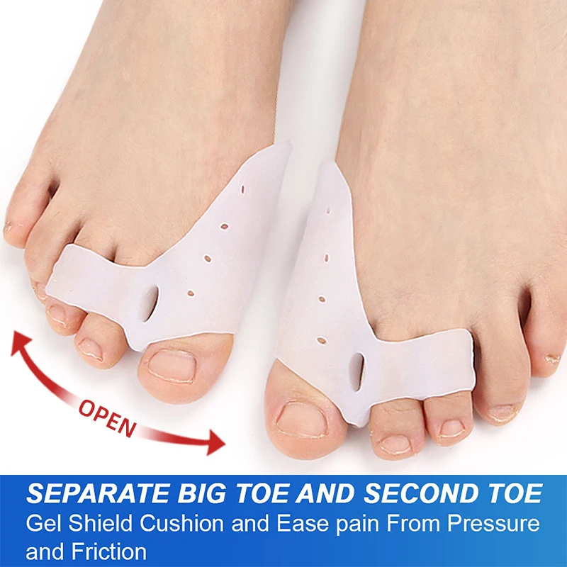 Pexmen 2/4Pcs Upgraded Gel Bunion Cushions Protectors Sport Bunion Pad & Toe Spacer Set Toe Separator for Men & Women
