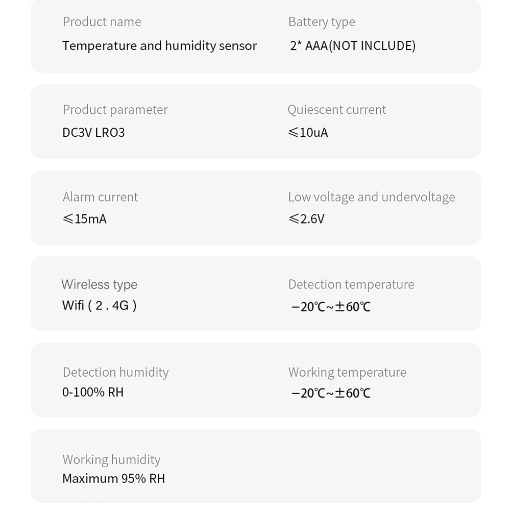 New Graffiti Smart WiFi Mini Smart Temperature Humidity Sensor Lightweight Temperature Humidity Meter Smart Home