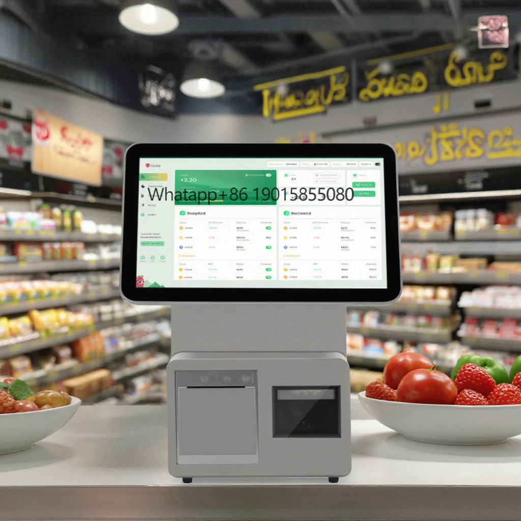 

15.6" Android POS Machine Dual Screen Cash Register Systems Built-in Printer Scanner All in One Pos Terminal for Retail Shop